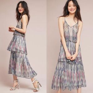 Anthropologie Josie Tiered Maxi Dress Size 8